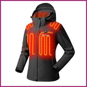 Heated Jacket with Battery Pack, Waterproof & Windproof Electric Insulated Coat